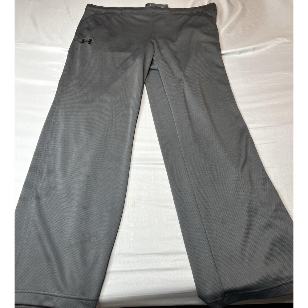 Under Armour Mens Gray Loose Fit Mesh Athletic Training Pants Large LG G G